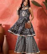 Women floral printed cotton kurta with palazzo