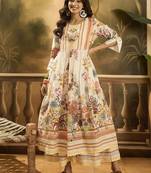 Women floral printed cotton kurta with sharara