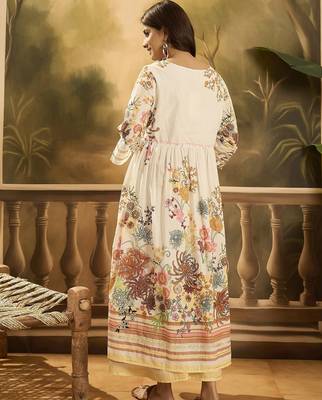 Women floral printed cotton kurta with sharara 2