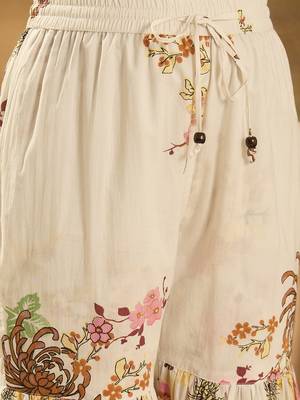 Women floral printed cotton kurta with sharara 4