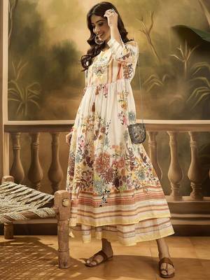 Women floral printed cotton kurta with sharara 5
