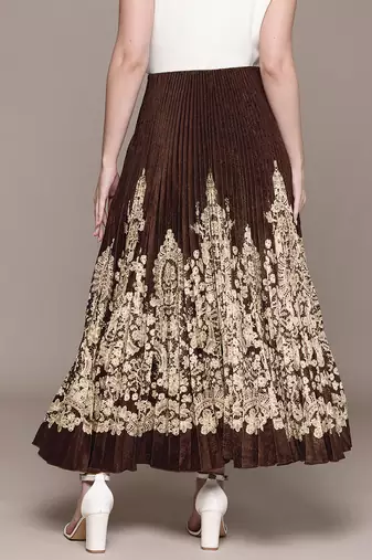 Brown printed Viscose skirt