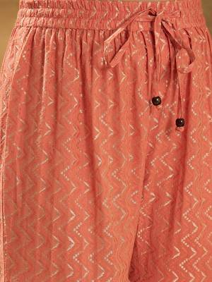 Women ethnic motifs embroidered cotton kurta with sharara & dupatta 3