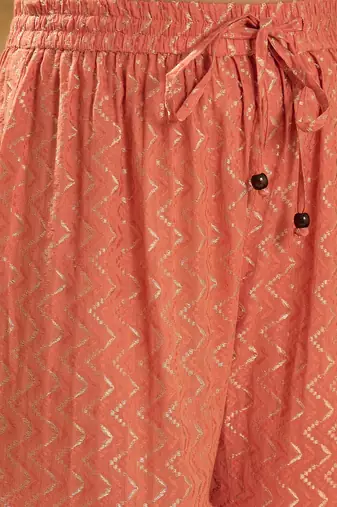Women ethnic motifs embroidered cotton kurta with sharara & dupatta