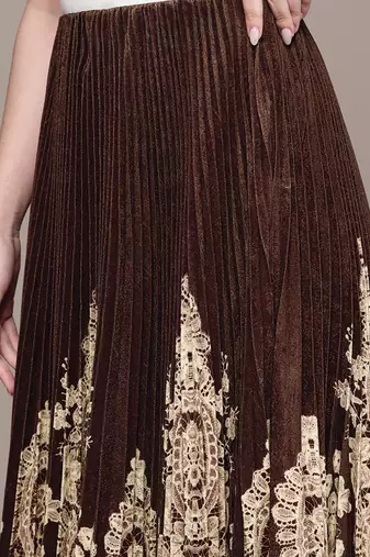 Brown printed Viscose skirt