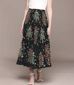 Black printed Viscose skirt