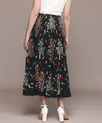 Black printed Viscose skirt 3