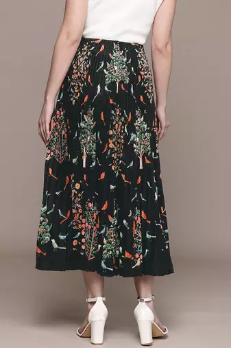 Black printed Viscose skirt