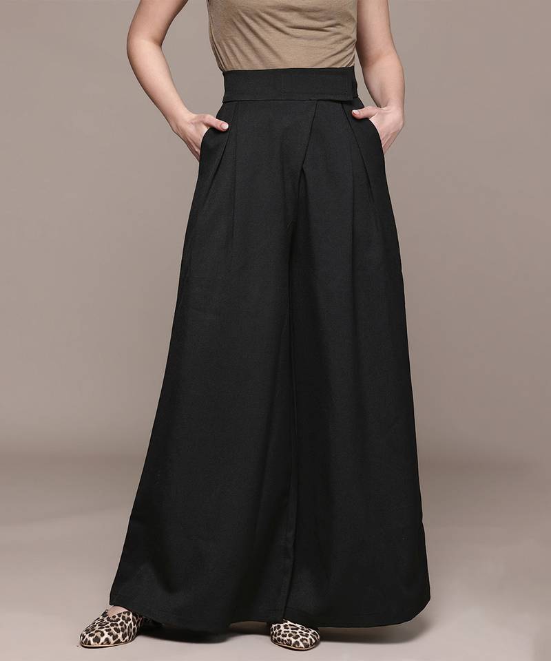 Black Viscose palazzo