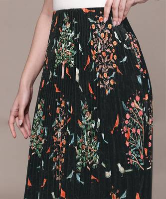 Black printed Viscose skirt 5