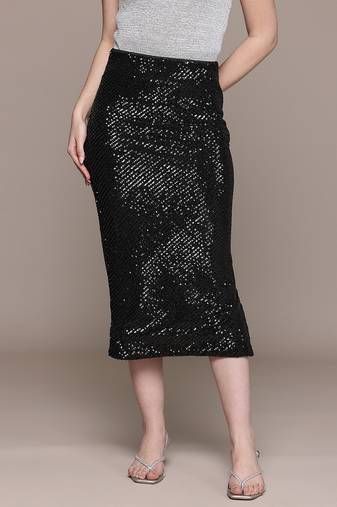 Black embellished Viscose skirt