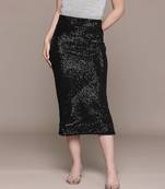 Black embellished Viscose skirt