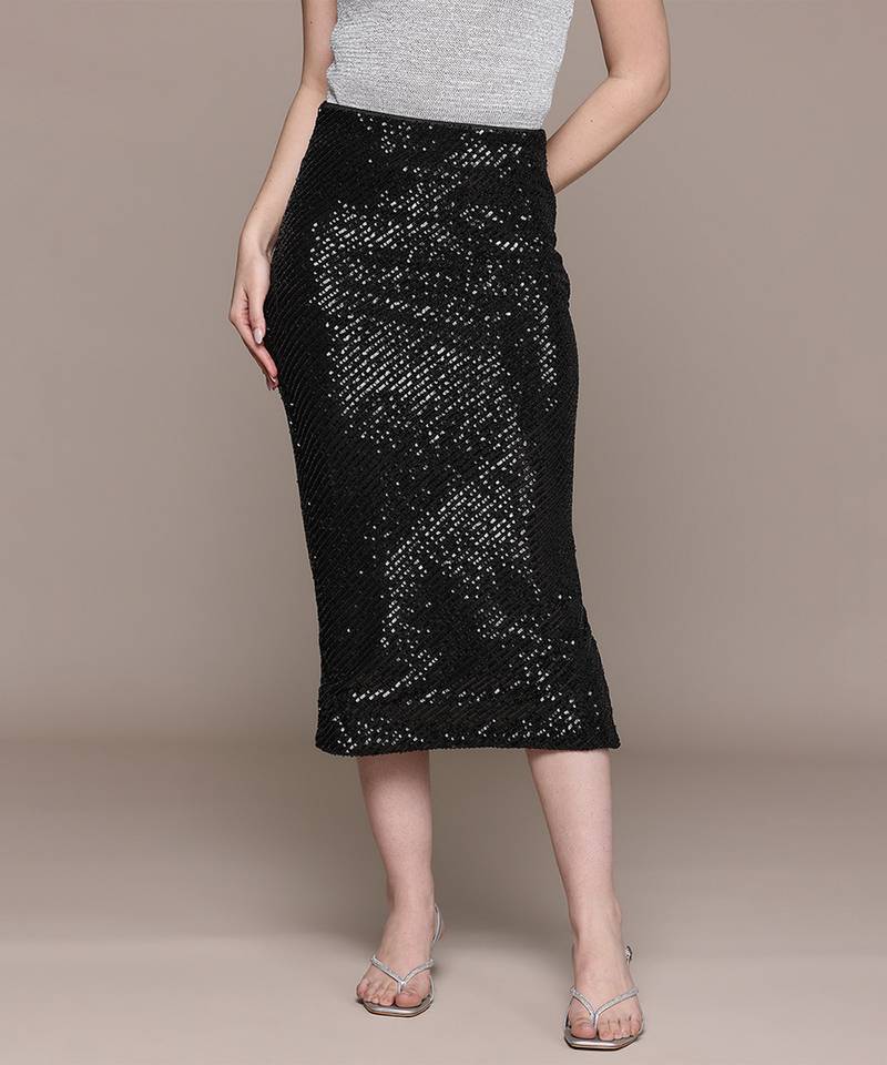 Black embellished Viscose skirt