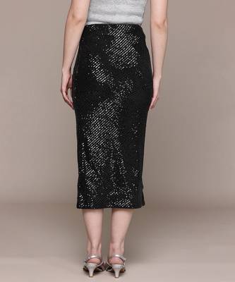 Black embellished Viscose skirt 3