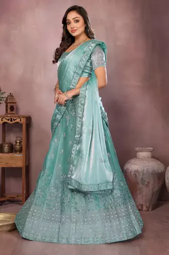 Embroidered Lehenga Choli with Matching Dupatta Heavy Zari Work Festive & Wedding Wear