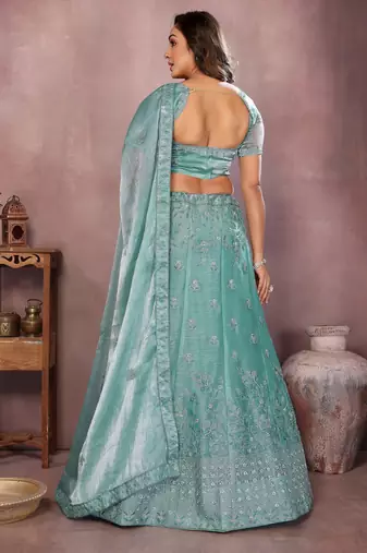 Embroidered Lehenga Choli with Matching Dupatta Heavy Zari Work Festive & Wedding Wear