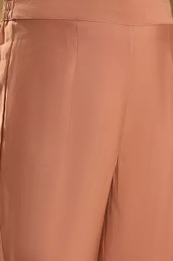 Women solid embroidered kurta with trousers