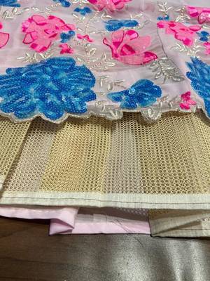 pastel pink floral embroidered georgette lehenga choli 6