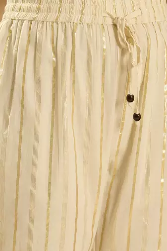 Women solid embroidered cotton kurta with trousers & dupatta