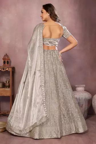 Embroidered Lehenga Choli with Matching Dupatta Heavy Zari Work Festive & Wedding Wear