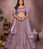 Embroidered Lehenga Choli with Matching Dupatta Heavy Zari Work Festive & Wedding Wear