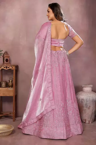 Embroidered Lehenga Choli with Matching Dupatta Heavy Zari Work Festive & Wedding Wear