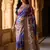 Roman Silk With ajarakh Print And Real Mirror Work Women's Saree With Blouse Set 