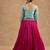Hot Pink And Teal Viscose Silk Hand Embroidered Lehenga Set