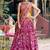 Regal Rani Pink Foil Printed Tussar Silk Wedding Wear Lehenga With Blouse