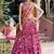 Regal Rani Pink Foil Printed Tussar Silk Wedding Wear Lehenga With Blouse