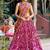 Regal Rani Pink Foil Printed Tussar Silk Wedding Wear Lehenga With Blouse
