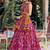 Regal Rani Pink Foil Printed Tussar Silk Wedding Wear Lehenga With Blouse