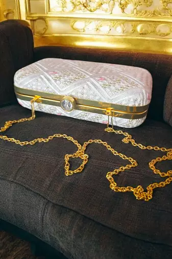 White elegant party  clutch