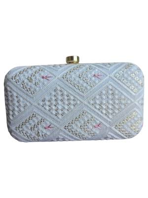 White elegant party  clutch 2
