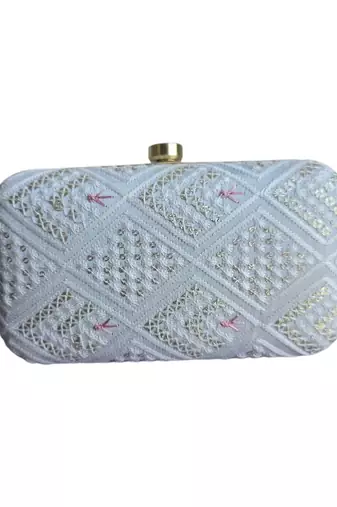 White elegant party  clutch