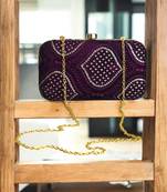 Wine seqinned party clutch