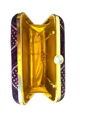 Wine seqinned party clutch 2