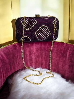 Wine seqinned party clutch 3