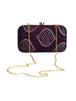 Wine seqinned party clutch 4