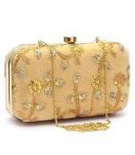 Golden embroiderede party clutch