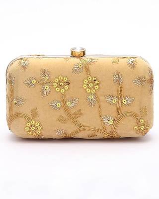 Golden embroiderede party clutch 3