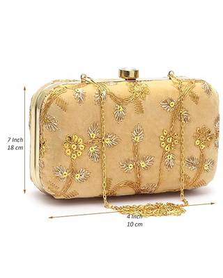 Golden embroiderede party clutch 4