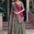 Glorious Bottle Green Printed Tussar Silk Mehendi Wear Lehenga Choli