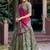 Glorious Bottle Green Printed Tussar Silk Mehendi Wear Lehenga Choli