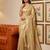 Cream woven tissue silk saree with blouse