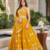 yellow sequins and thread embroidered georgette lehenga Choli