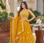yellow sequins and thread embroidered georgette lehenga Choli