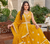 yellow sequins and thread embroidered georgette lehenga Choli