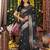 Black linen cotton woven saree with blouse