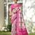 Pink silk blend woven saree with blouse